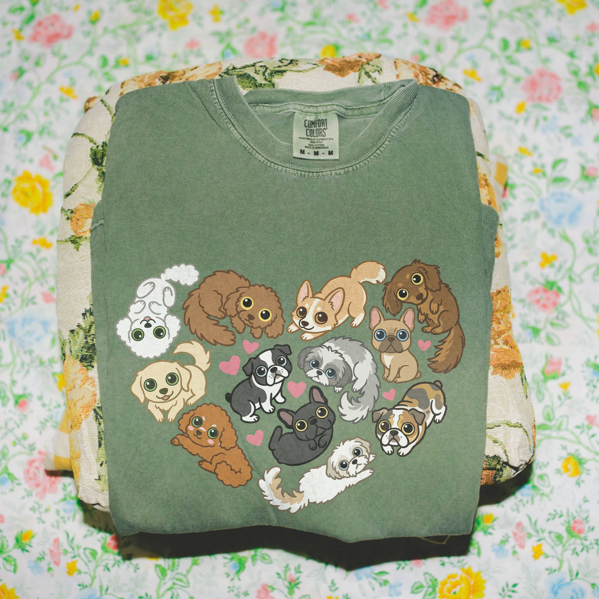 Cute Dog Lover Shirt – Kawaii Puppy Collage Graphic Tee