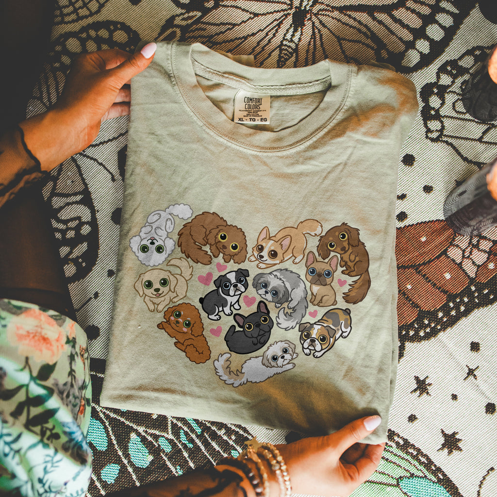 Cute Dog Lover Shirt – Kawaii Puppy Collage Graphic Tee
